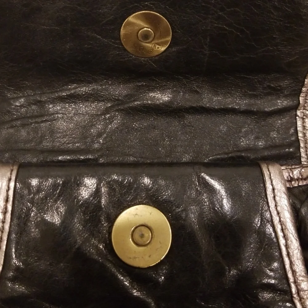 KOOBA Black with Silver Zippered Clutch